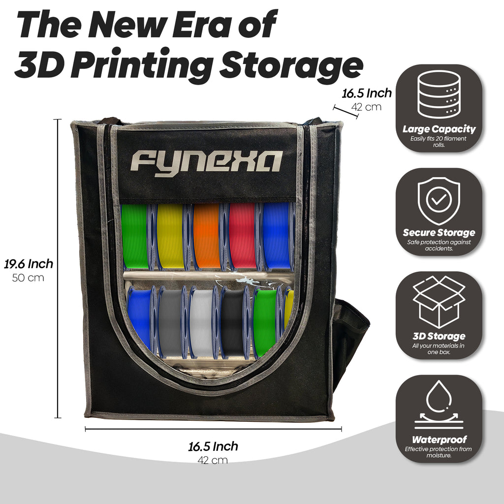 FYNEXA 3D Printer Filament Storage Box, 2-Tier Storage Shelves for 3D Printing Filament Box with Silica Gel Beads, Moisture&Dust Proof Filament Container Organiser for Studio, School&Office (20)