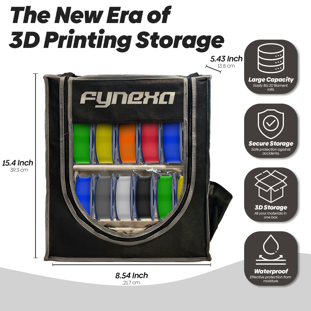 FYNEXA 3D Printer Filament Storage Box, 2-Tier Storage Shelves for 3D Printing Filament Box with Silica Gel Beads, Moisture&Dust Proof Filament Container Organiser for Studio(10)