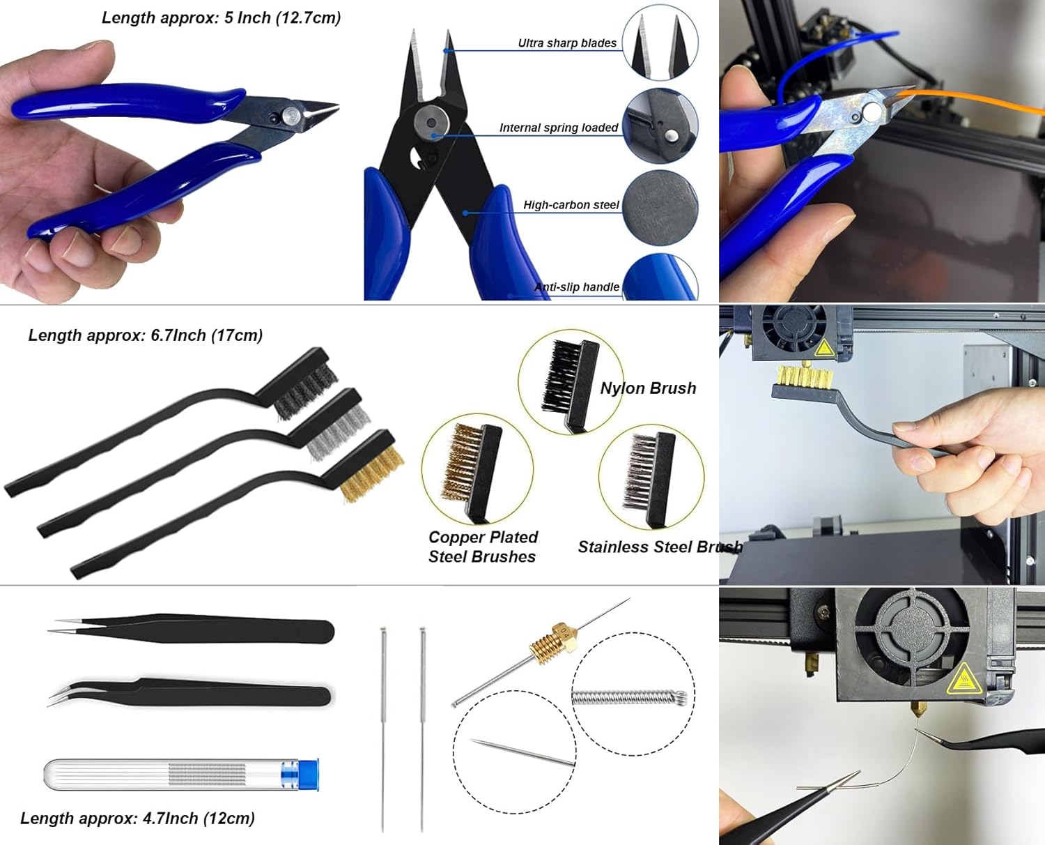 3D Printing Tool Kit with Wooden Toolbox - 124-Piece Accessory Set Including Deburring Tool, Sanding Pens, and Tube Cutter for Model Removal, Cleaning, and Finishing