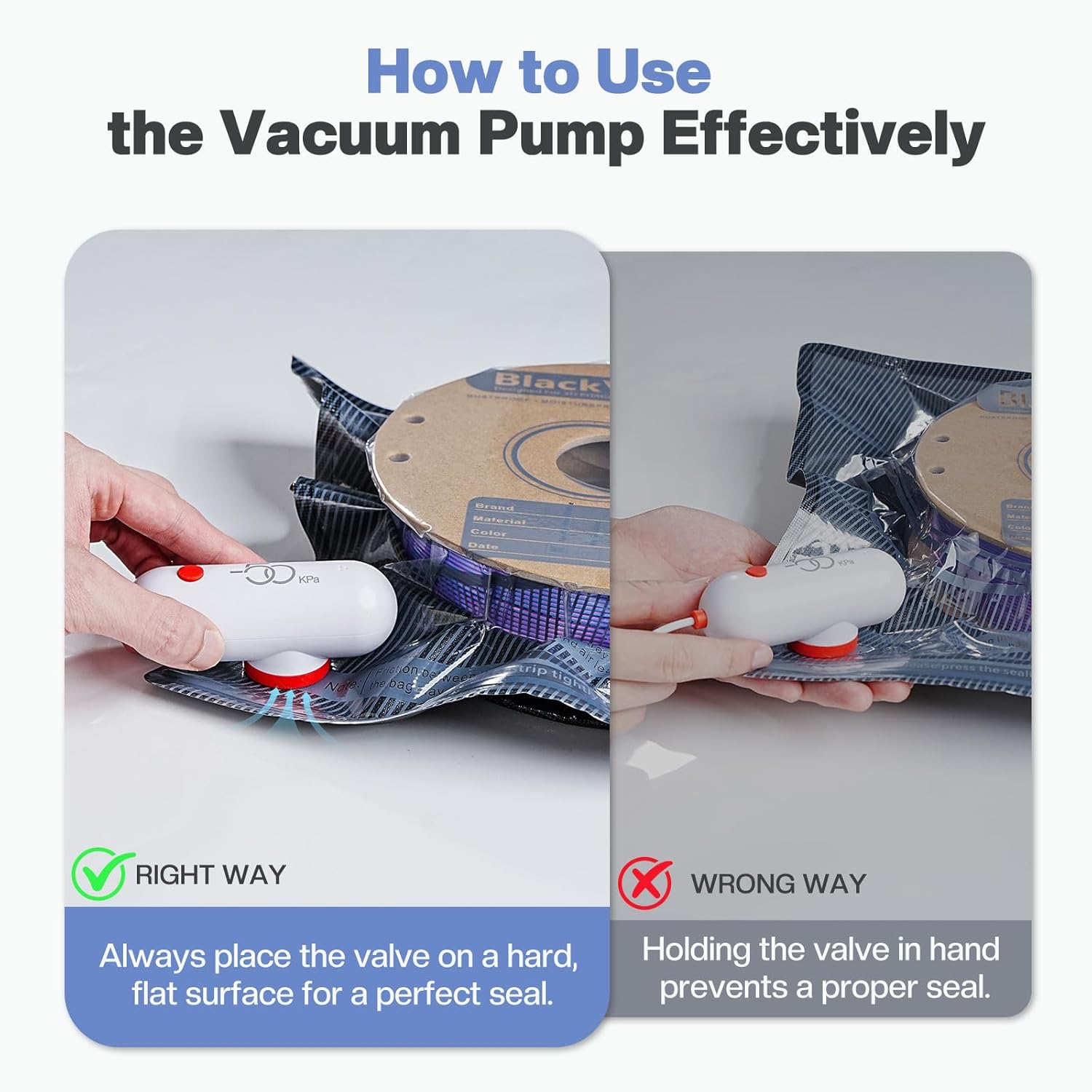 Professional Filament Vacuum Storage Kit with USB Pump - 20 Light-Proof Vacuum Sealed Bags for 3D Filament Spool Protection (12.6 x 13.38 Inches)