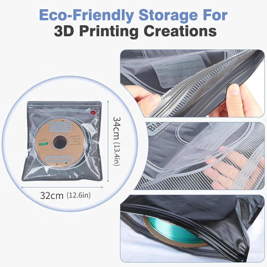 Professional Filament Vacuum Storage Kit with USB Pump - 20 Light-Proof Vacuum Sealed Bags for 3D Filament Spool Protection (12.6 x 13.38 Inches)
